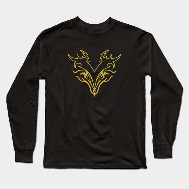 Gold Dragon Long Sleeve T-Shirt by Johnitees